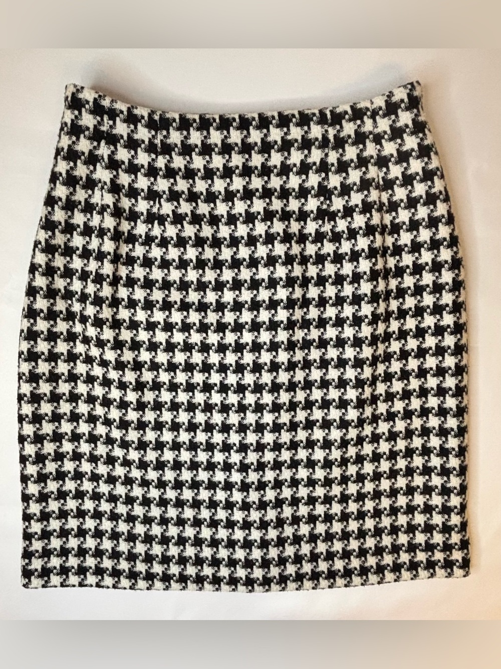 Vintage J.G. Hook Houndstooth Pencil Skirt 8 Tweed Dark Academia